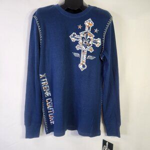 NWT EXTREME COUTURE by AFFLICTION Thermal Tee Soldier of Faith – Lg Made in USA